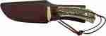 UNCLE HENRY KNIFE STAGLON 4" - CAPER W/LEATHER SHEATH