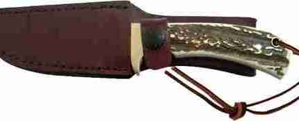 UNCLE HENRY KNIFE STAGLON 4" - CAPER W/LEATHER SHEATH
