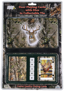 1569.gif RIVERS EDGE CARDS & DICE TIN - WHITETAIL DEER THEME - Image 1