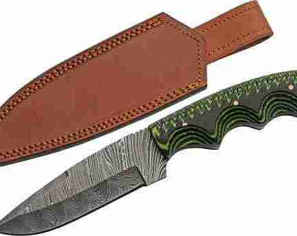 SZCO RITE EDGE 5" TREE RIDGE - MICARTA DAMASCUS CP W/SHEATH