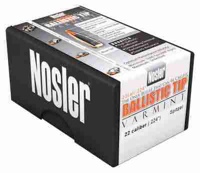 NOSLER BULLETS 22 CAL .224 - 50GR BALLISTIC TIP 100CT