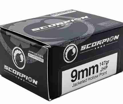 SCORPION 9MM LUGER - 147GR JHP 20RD 10BX/CS