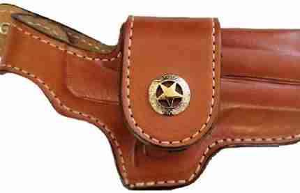BOND ARMS DRIVING HOLSTER RH - THUMBSNAP LEATHER TAN W/STAR