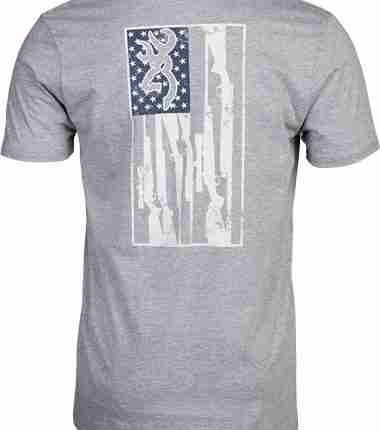BROWNING SS T-SHIRT BROWNING - LEGACY FLAG HTHR GRAY LARGE