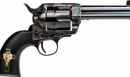 CIMARRON HOLY SMOKER 45LC FS - 4.75" CC/BL GOLD CROSS BLACK