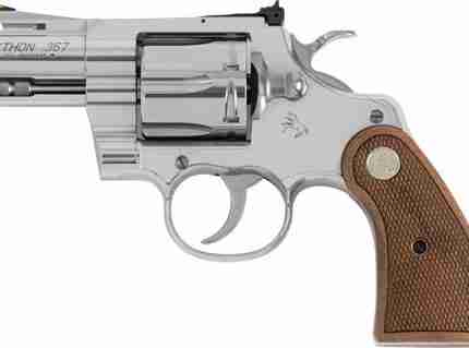 COLT PYTHON 357MAG 2.5" 6RD - STAINLESS WALNUT MEDALLION GRP